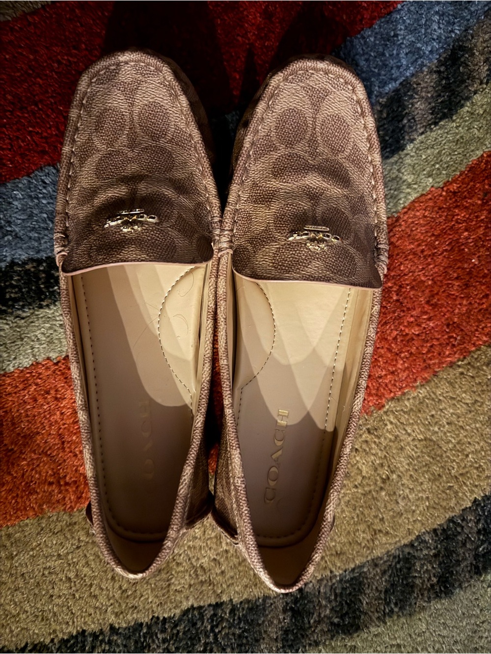 Coach Brown Signature Canvas Women’s Slip-On Loafers